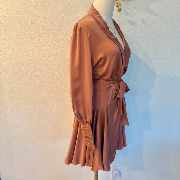 🩷 Zimmermann Silk Wrap Sash Tie Mini Dress Rose Pink AU 1 Small S - Picture 8 of 16